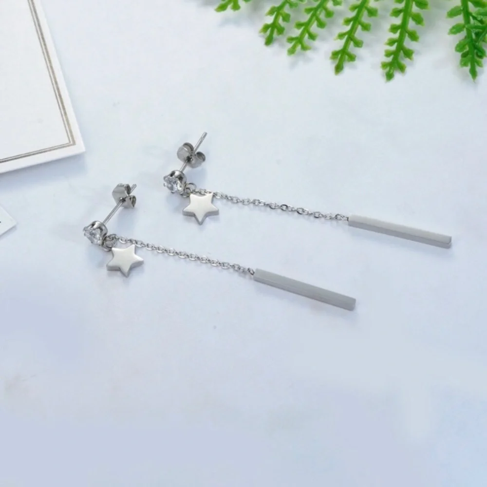 Star Long Tassel Dangle Drop Earrings for Women